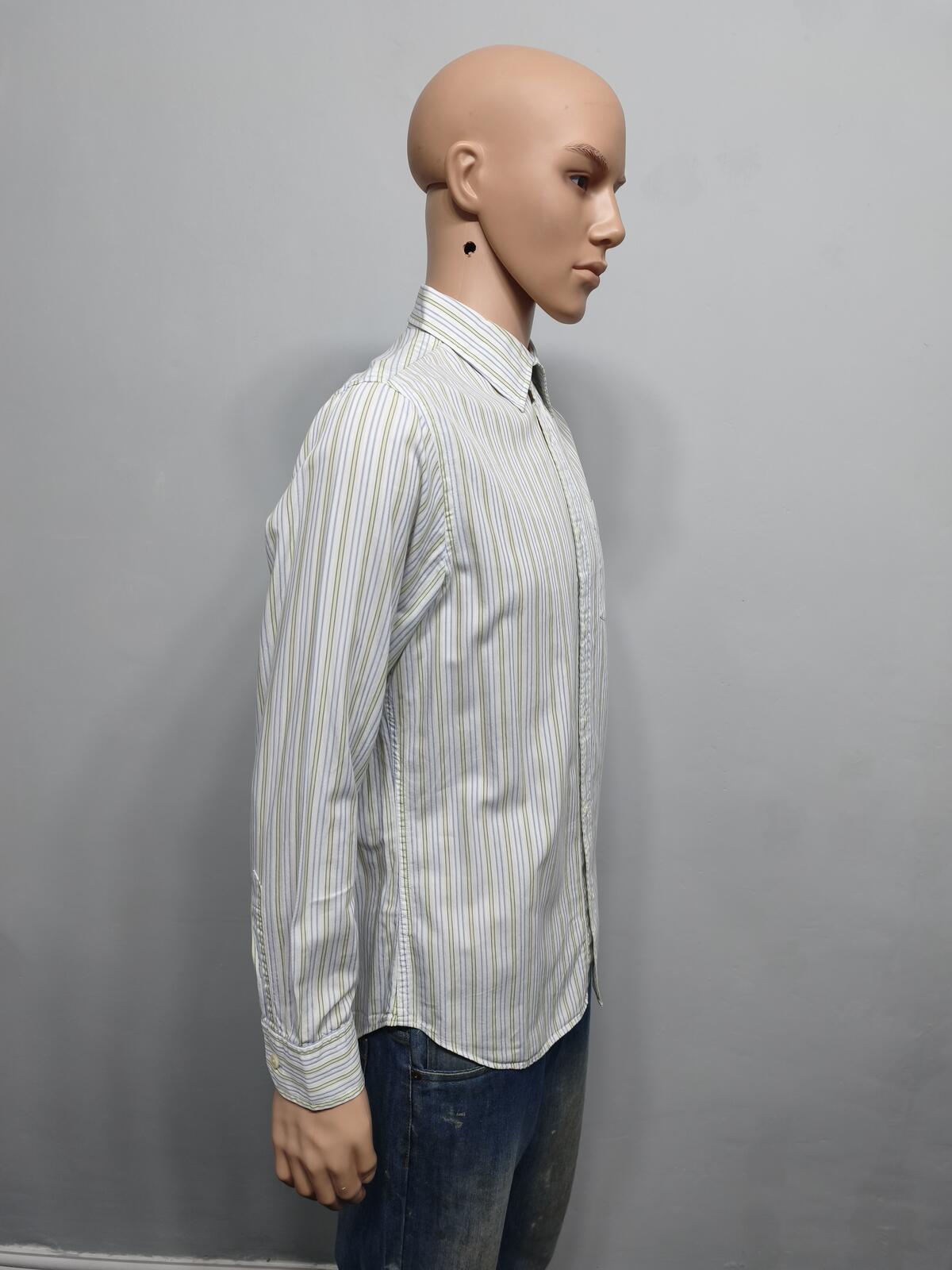 Vintage Banana Republic Striped Long Sleeve Shirt White Men's Size Medium M