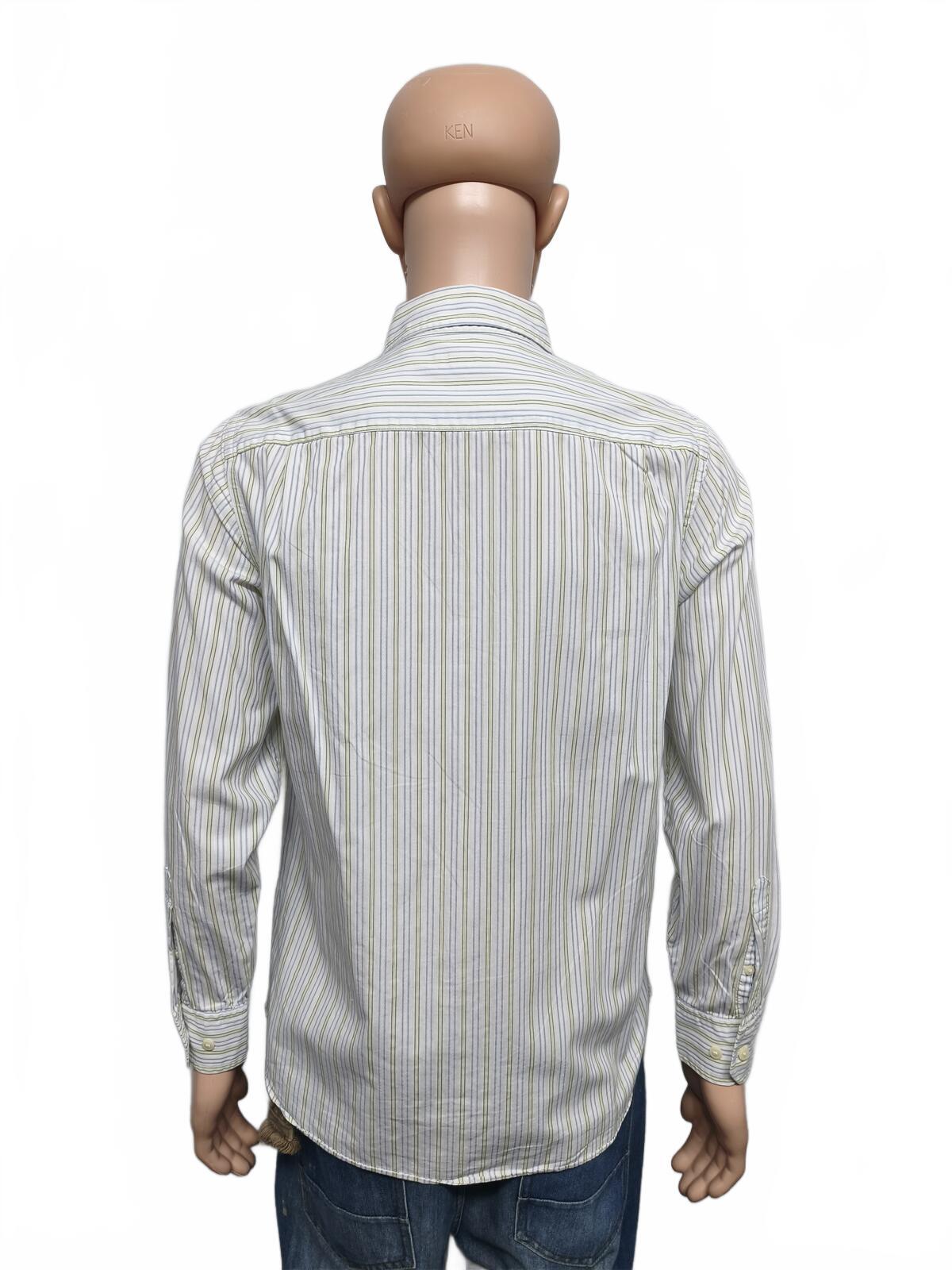 Vintage Banana Republic Striped Long Sleeve Shirt White Men's Size Medium M