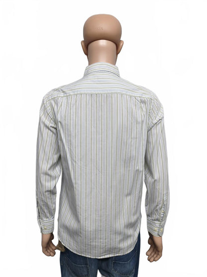 Vintage Banana Republic Striped Long Sleeve Shirt White Men's Size Medium M