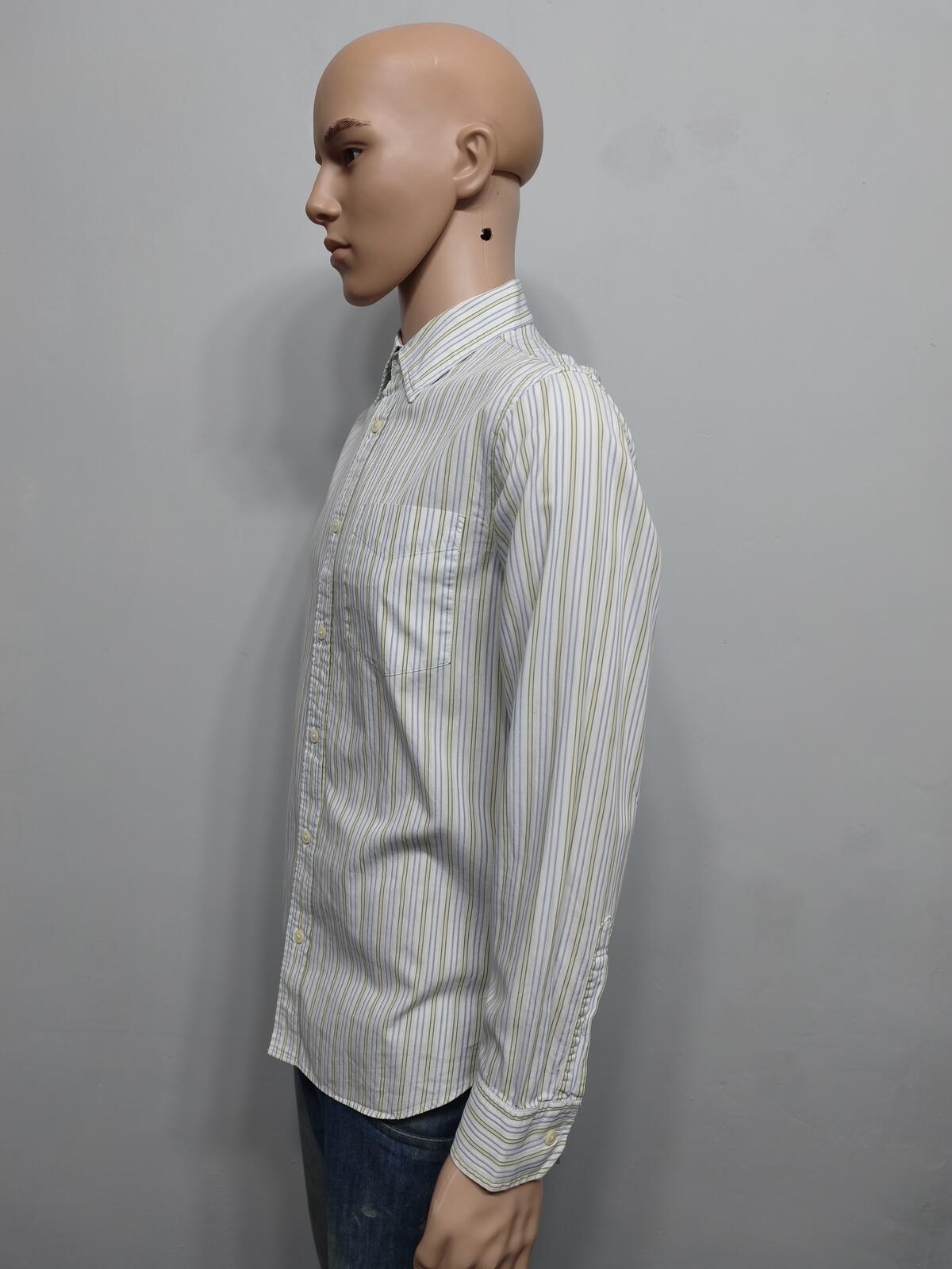 Vintage Banana Republic Striped Long Sleeve Shirt White Men's Size Medium M