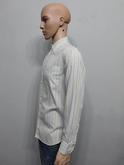 Vintage Banana Republic Striped Long Sleeve Shirt White Men's Size Medium M