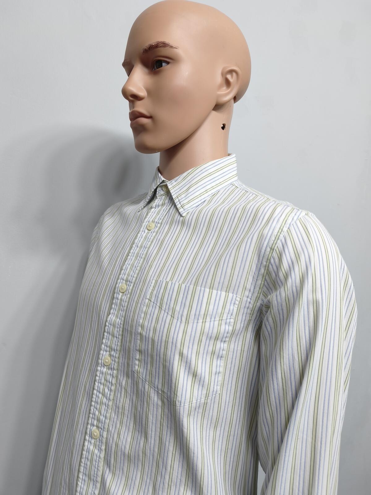 Vintage Banana Republic Striped Long Sleeve Shirt White Men's Size Medium M