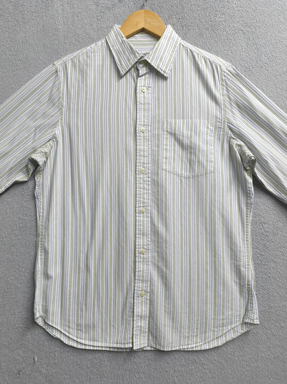 Vintage Banana Republic Striped Long Sleeve Shirt White Men's Size Medium M