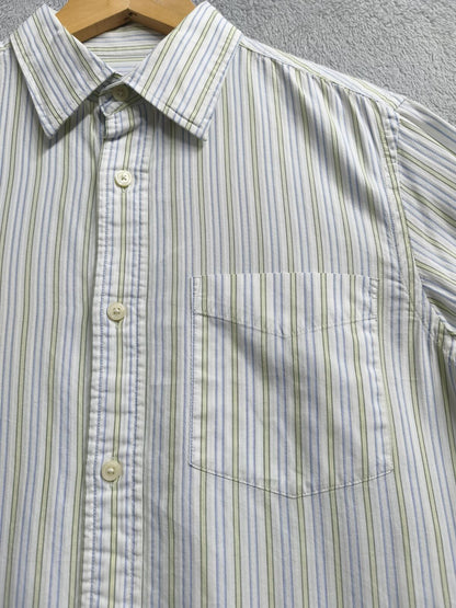 Vintage Banana Republic Striped Long Sleeve Shirt White Men's Size Medium M