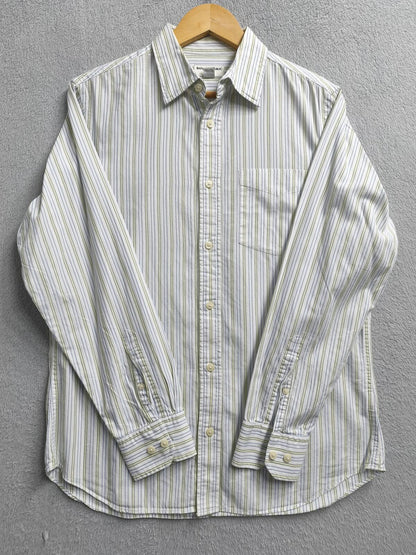 Vintage Banana Republic Striped Long Sleeve Shirt White Men's Size Medium M