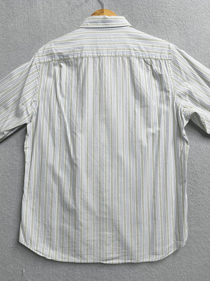 Vintage Banana Republic Striped Long Sleeve Shirt White Men's Size Medium M