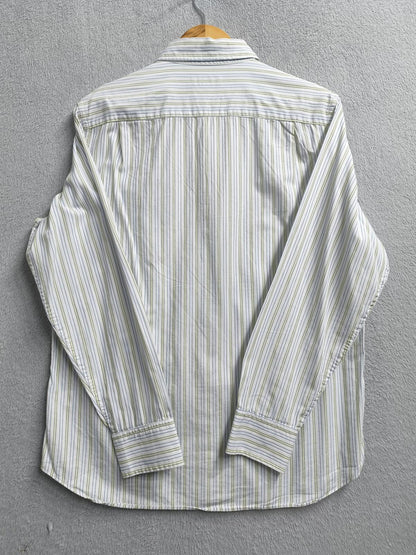 Vintage Banana Republic Striped Long Sleeve Shirt White Men's Size Medium M