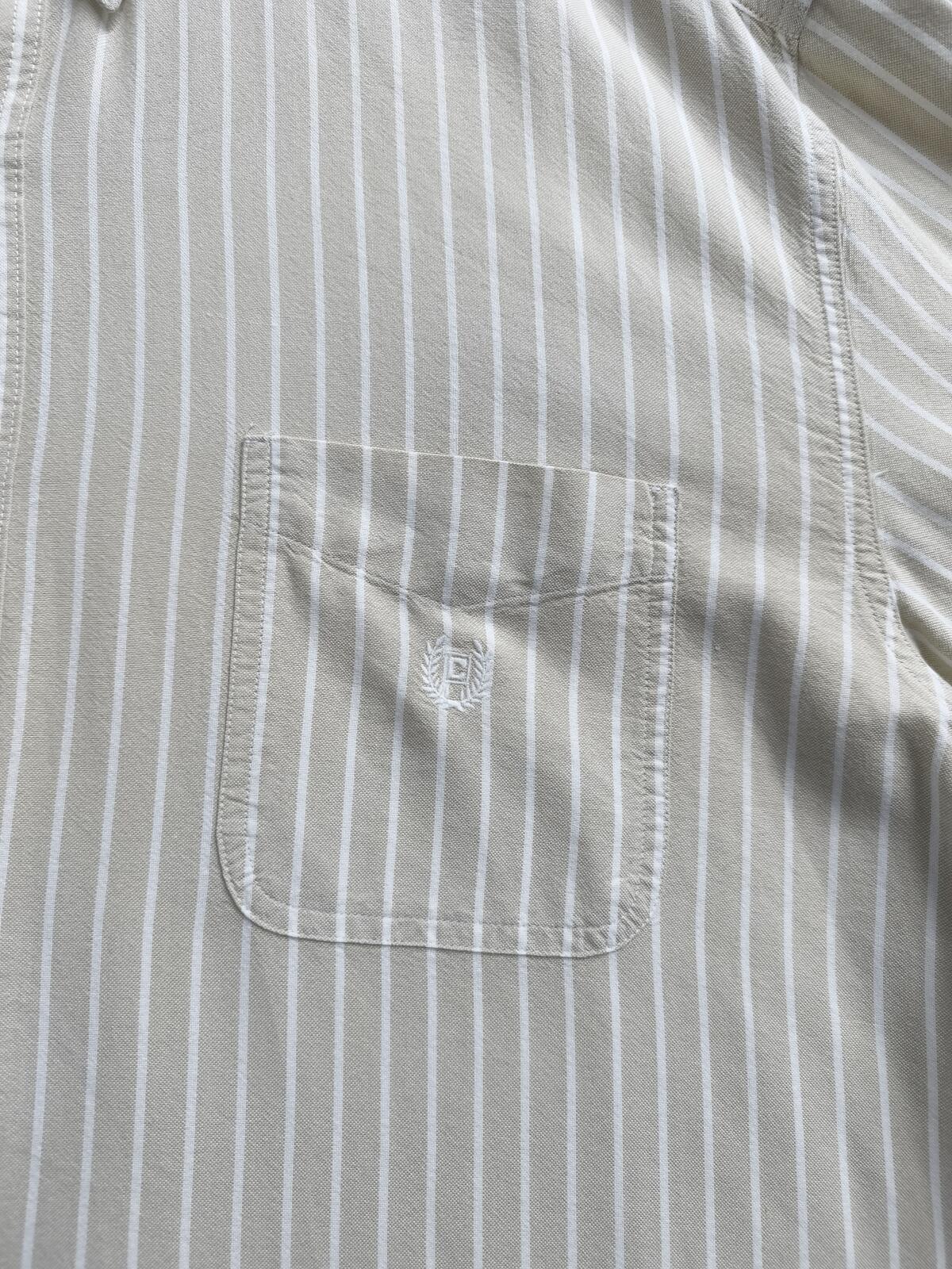Vintage Chaps Striped Long Sleeve Shirt Beige White Men's Size XXXL Oversized