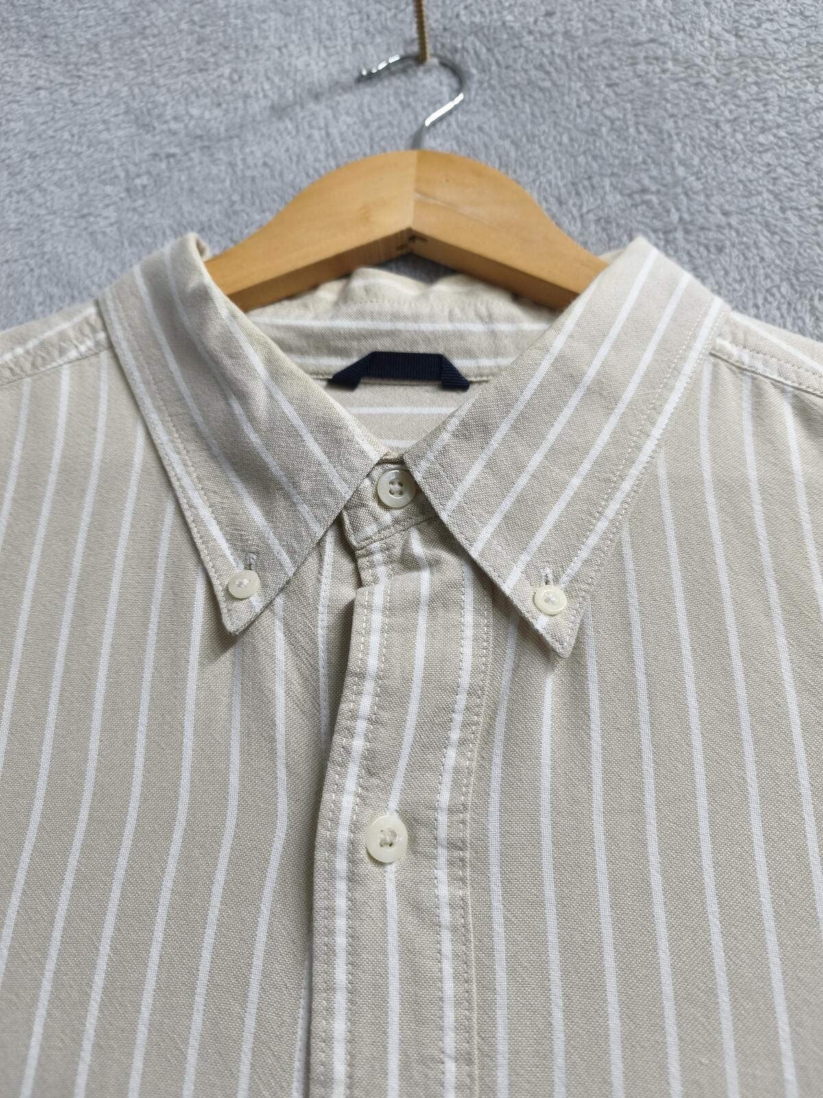 Vintage Chaps Striped Long Sleeve Shirt Beige White Men's Size XXXL Oversized