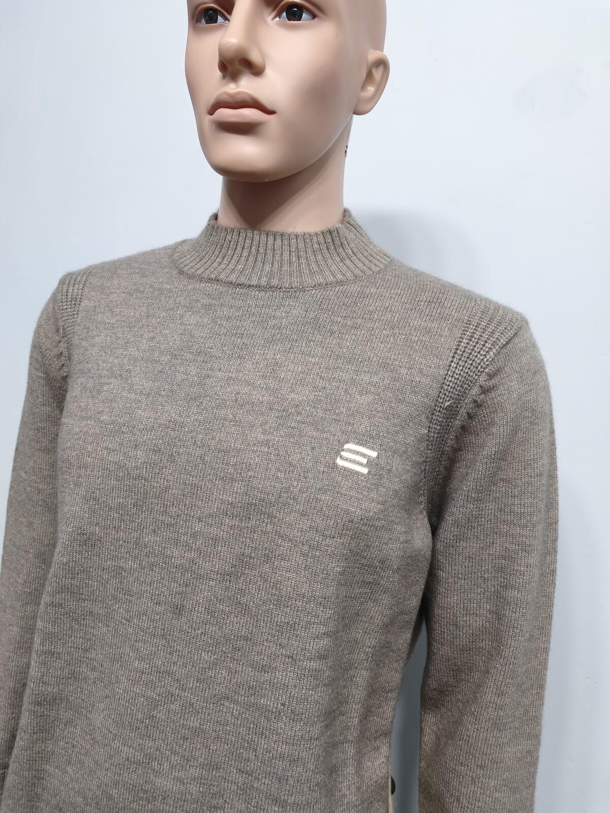 Vintage EEIEER Built In Heated Cable Knit Jumper Sweater Tan Beige Men Size Medium