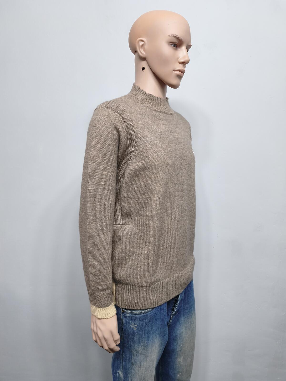 Vintage EEIEER Built In Heated Cable Knit Jumper Sweater Tan Beige Men Size Medium