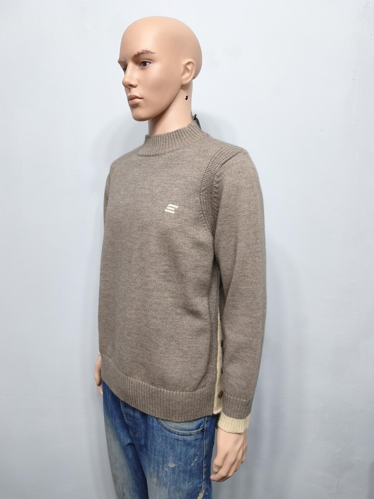 Vintage EEIEER Built In Heated Cable Knit Jumper Sweater Tan Beige Men Size Medium