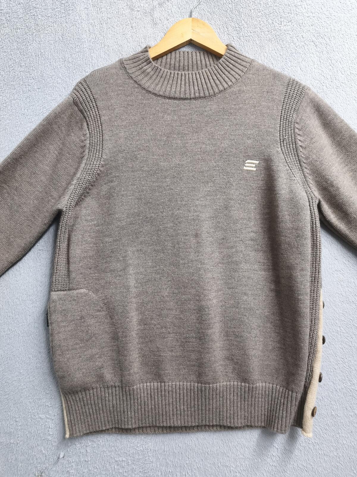 Vintage EEIEER Built In Heated Cable Knit Jumper Sweater Tan Beige Men Size Medium
