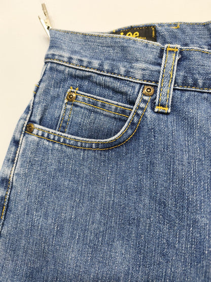 Vintage Lee Seattle Blue Denim Rolled Hem Shorts 90s Skater Grunge Jorts W30
