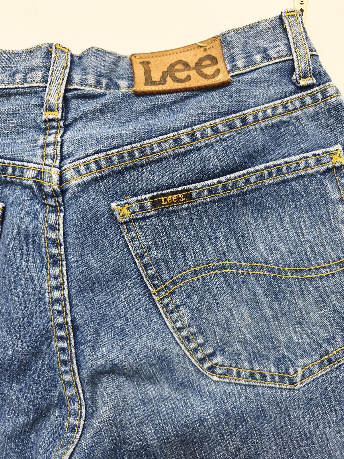 Vintage Lee Seattle Blue Denim Rolled Hem Shorts 90s Skater Grunge Jorts W30