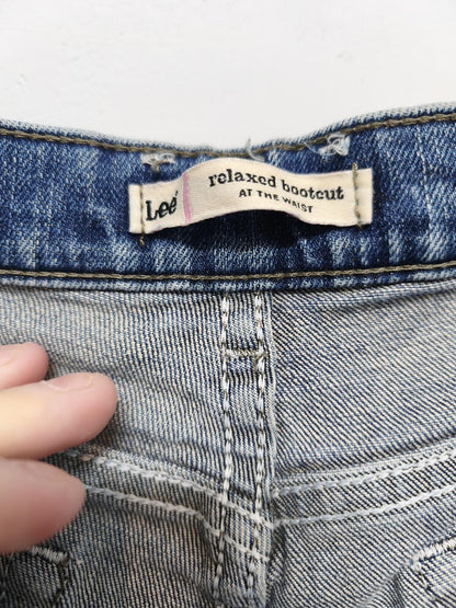 Vintage Lee Women's High Waisted Mid Wash Blue Denim Summer Casual Jorts 34W