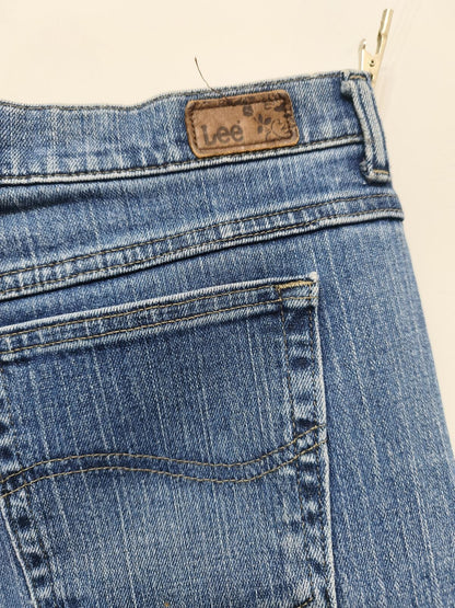 Vintage Lee Women's High Waisted Mid Wash Blue Denim Summer Casual Jorts 34W