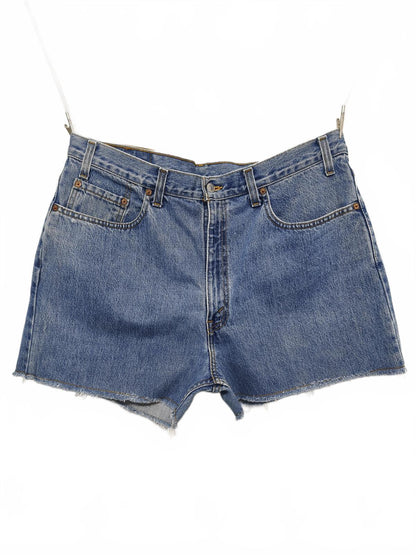 Vintage Levi's 550 Blue Stonewash Raw Hem Jorts Shorts Made in Canada W38