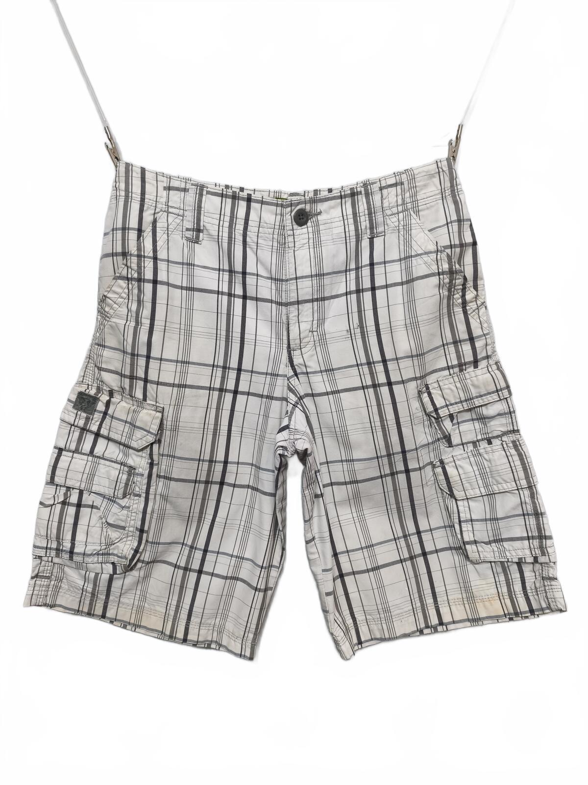 Vintage Lee Dungarees Shorts Black White Check 90s Skater Grunge Summer 30W