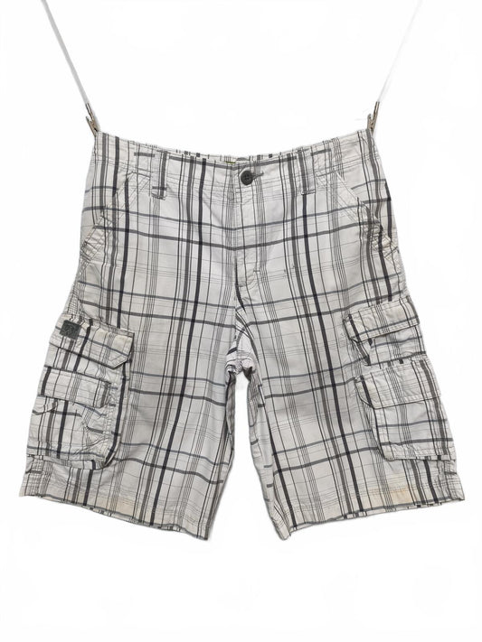 Vintage Lee Dungarees Shorts Black White Check 90s Skater Grunge Summer 30W