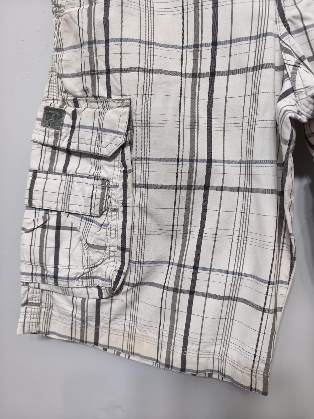 Vintage Lee Dungarees Shorts Black White Check 90s Skater Grunge Summer 30W