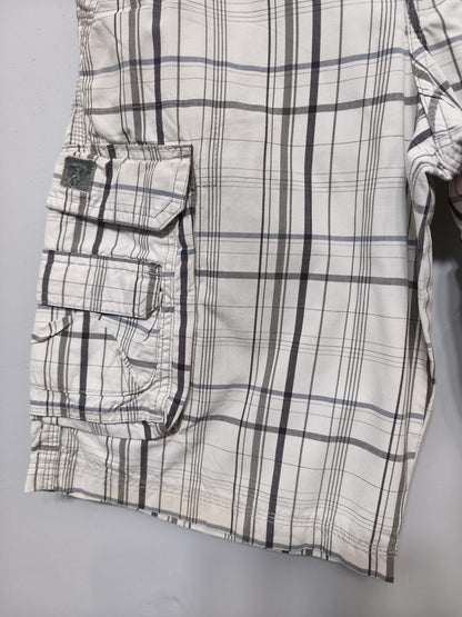 Vintage Lee Dungarees Shorts Black White Check 90s Skater Grunge Summer 30W