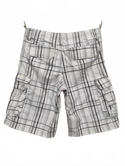 Vintage Lee Dungarees Shorts Black White Check 90s Skater Grunge Summer 30W
