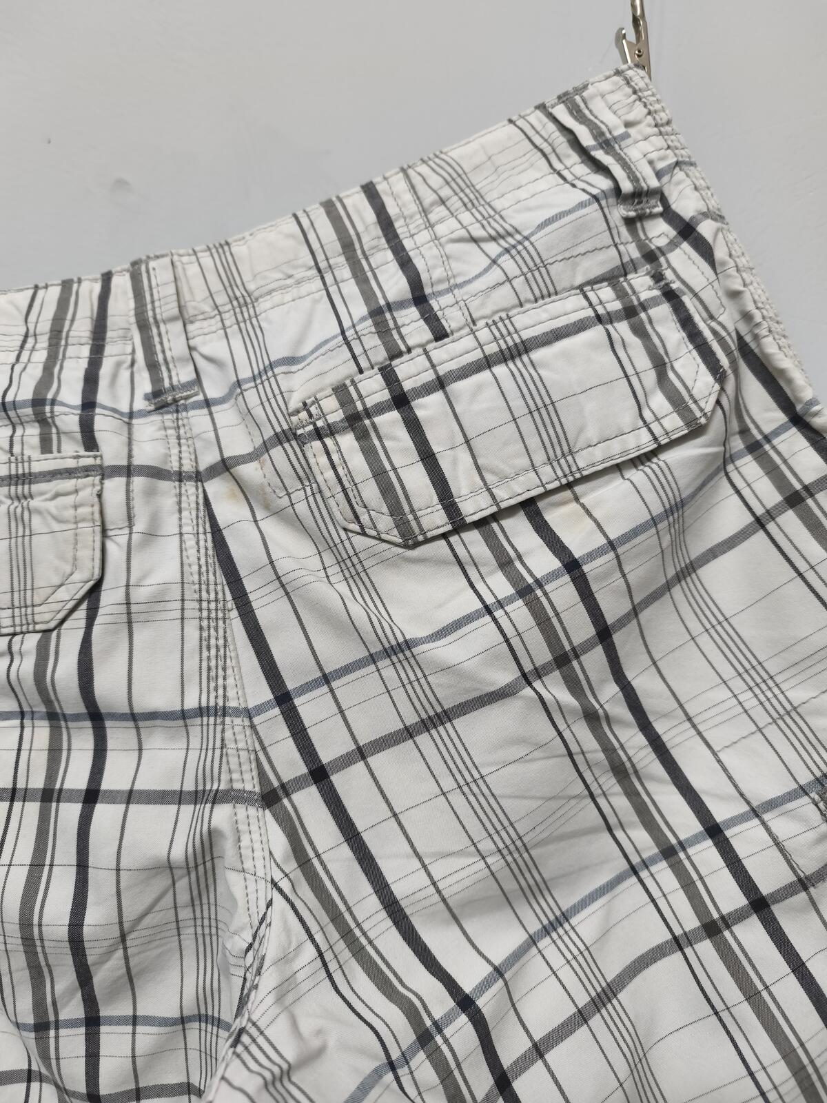 Vintage Lee Dungarees Shorts Black White Check 90s Skater Grunge Summer 30W