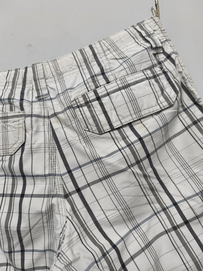 Vintage Lee Dungarees Shorts Black White Check 90s Skater Grunge Summer 30W