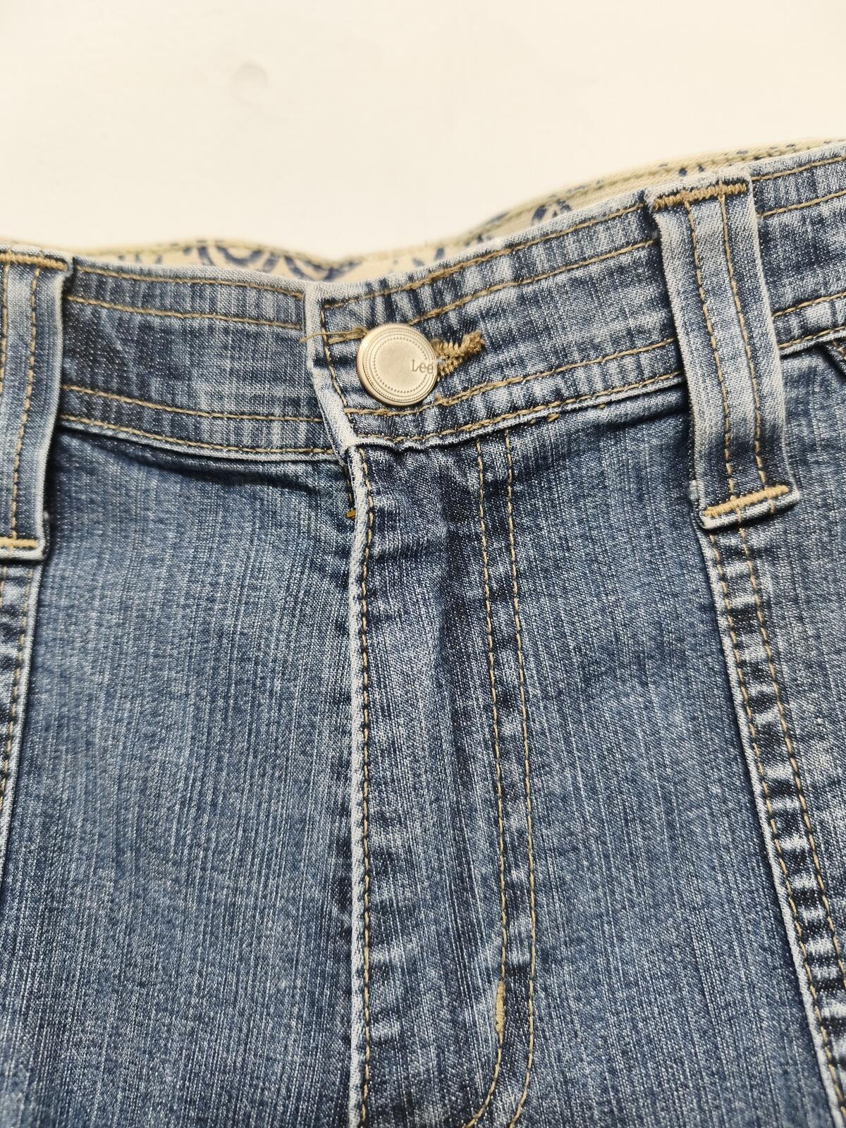 Vintage Lee Comfort Waistband Capri Shorts Navy 3/4 Cargo Y2K Utility 30W