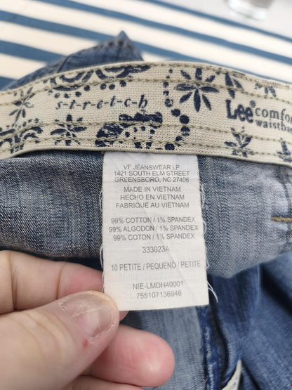 Vintage Lee Comfort Waistband Capri Shorts Navy 3/4 Cargo Y2K Utility 30W