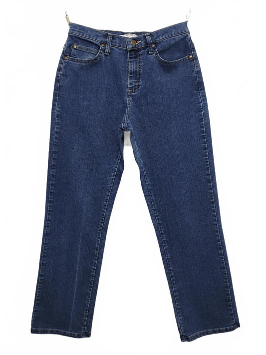 Vintage Lee High Waisted Relaxed Fit Deep Blue Straight Leg Jeans Women's W28