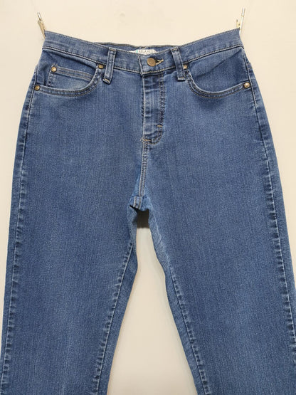 Vintage Lee High Waisted Relaxed Fit Deep Blue Straight Leg Jeans Women's W28