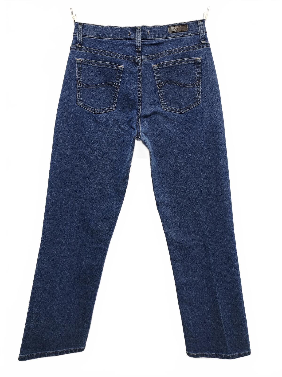 Vintage Lee High Waisted Relaxed Fit Deep Blue Straight Leg Jeans Women's W28