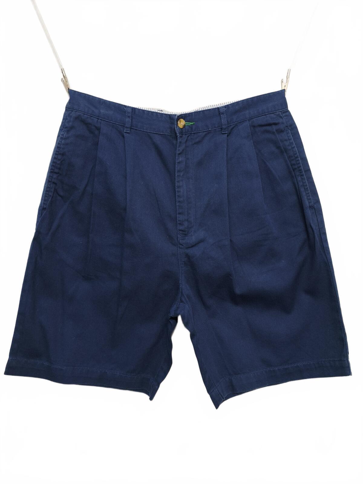 Vintage Tommy Hilfiger Pleated Chino Shorts Navy Blue 90s Old Money 30W Rare
