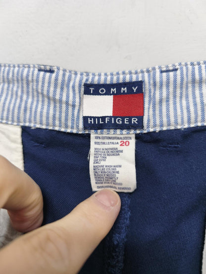 Vintage Tommy Hilfiger Pleated Chino Shorts Navy Blue 90s Old Money 30W Rare