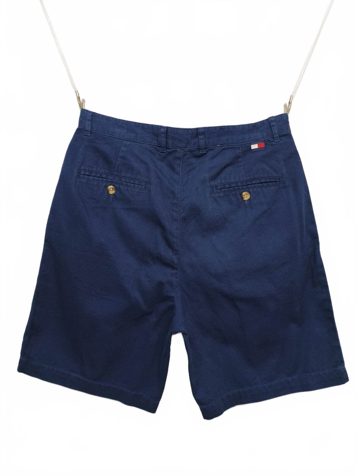 Vintage Tommy Hilfiger Pleated Chino Shorts Navy Blue 90s Old Money 30W Rare