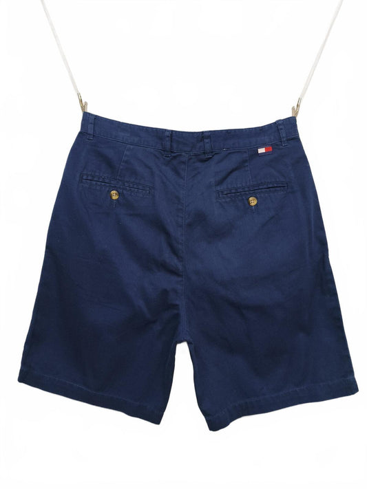 Vintage Tommy Hilfiger Pleated Chino Shorts Navy Blue 90s Old Money 30W Rare