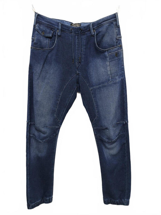 Vintage Jack Jones Denim Joggers W34 Utility Cargo Pants Cuffed Gorpcore Y2K