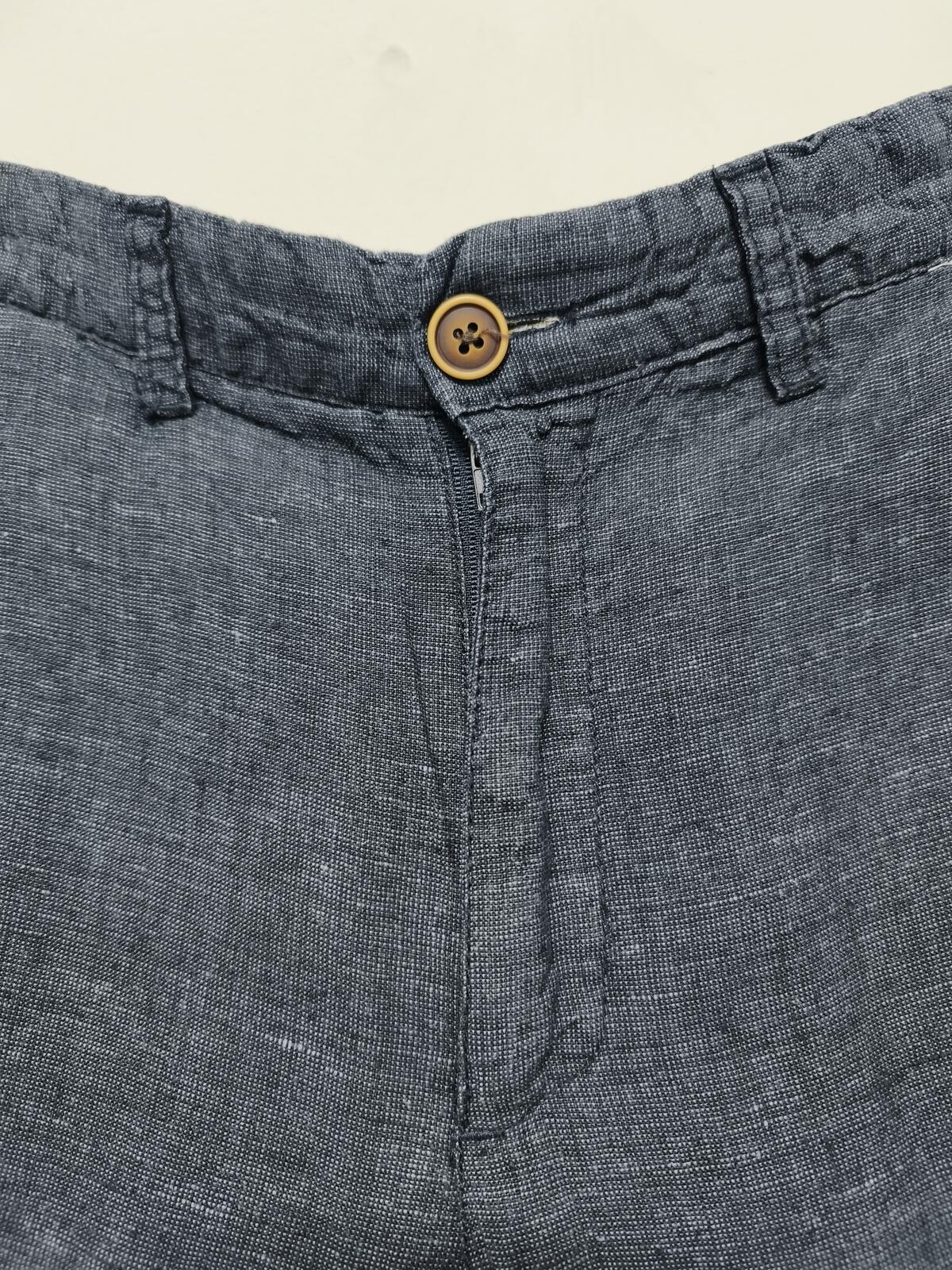 Vintage Denim & Co Navy Blue Linen Blend Chino Shorts Summer Preppy Casual W30