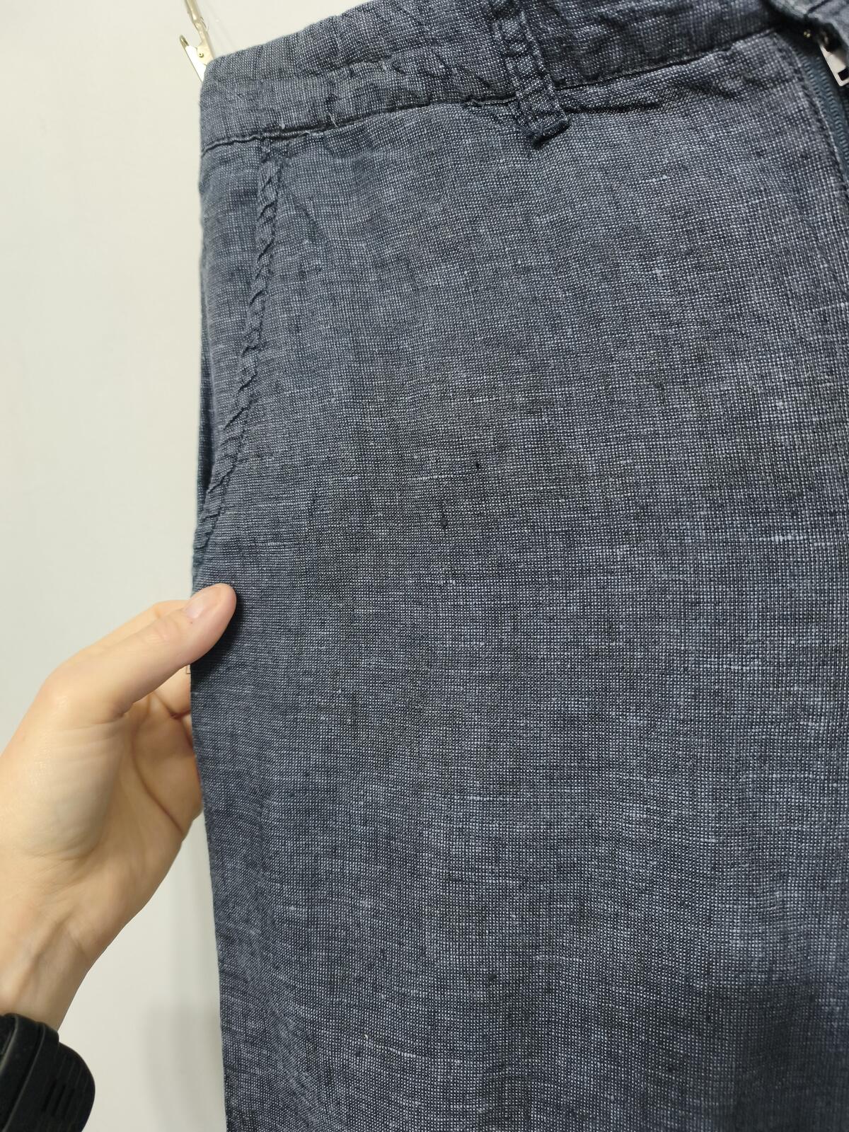 Vintage Denim & Co Navy Blue Linen Blend Chino Shorts Summer Preppy Casual W30