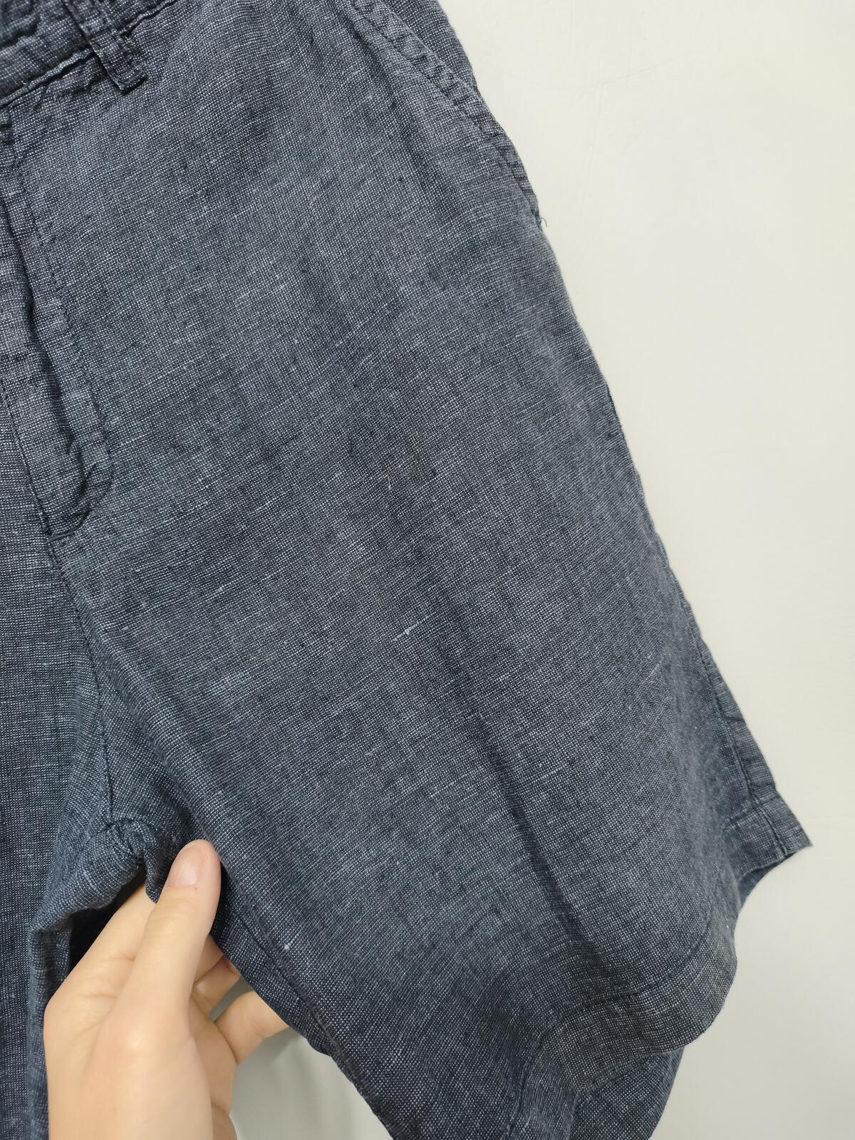 Vintage Denim & Co Navy Blue Linen Blend Chino Shorts Summer Preppy Casual W30
