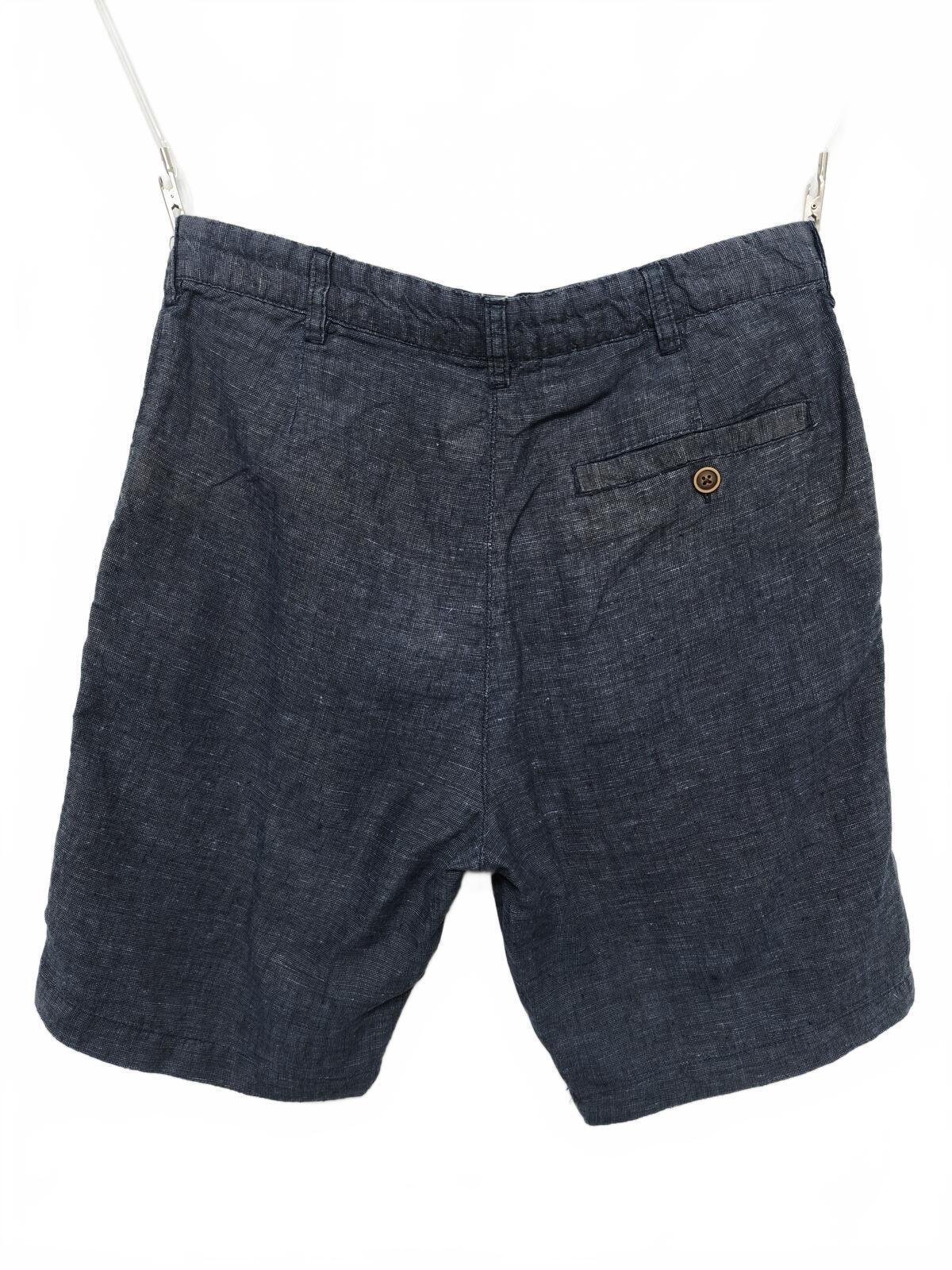 Vintage Denim & Co Navy Blue Linen Blend Chino Shorts Summer Preppy Casual W30