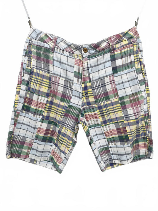 Vintage The New Ivy Brand Madras Patchwork Shorts Preppy Multicolour 36W