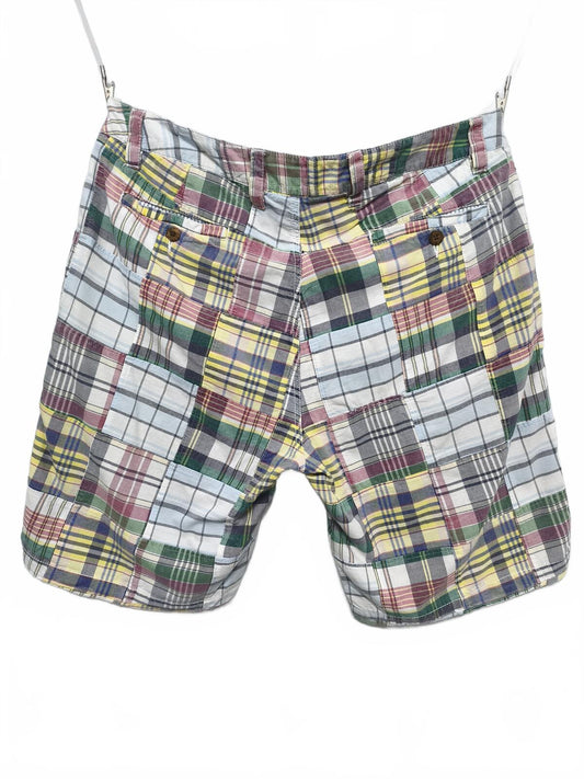 Vintage The New Ivy Brand Madras Patchwork Shorts Preppy Multicolour 36W