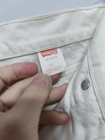 Vintage Levis 900 Series White Denim Shorts W26 High Waist Mom 90s Y2K Indie Retro