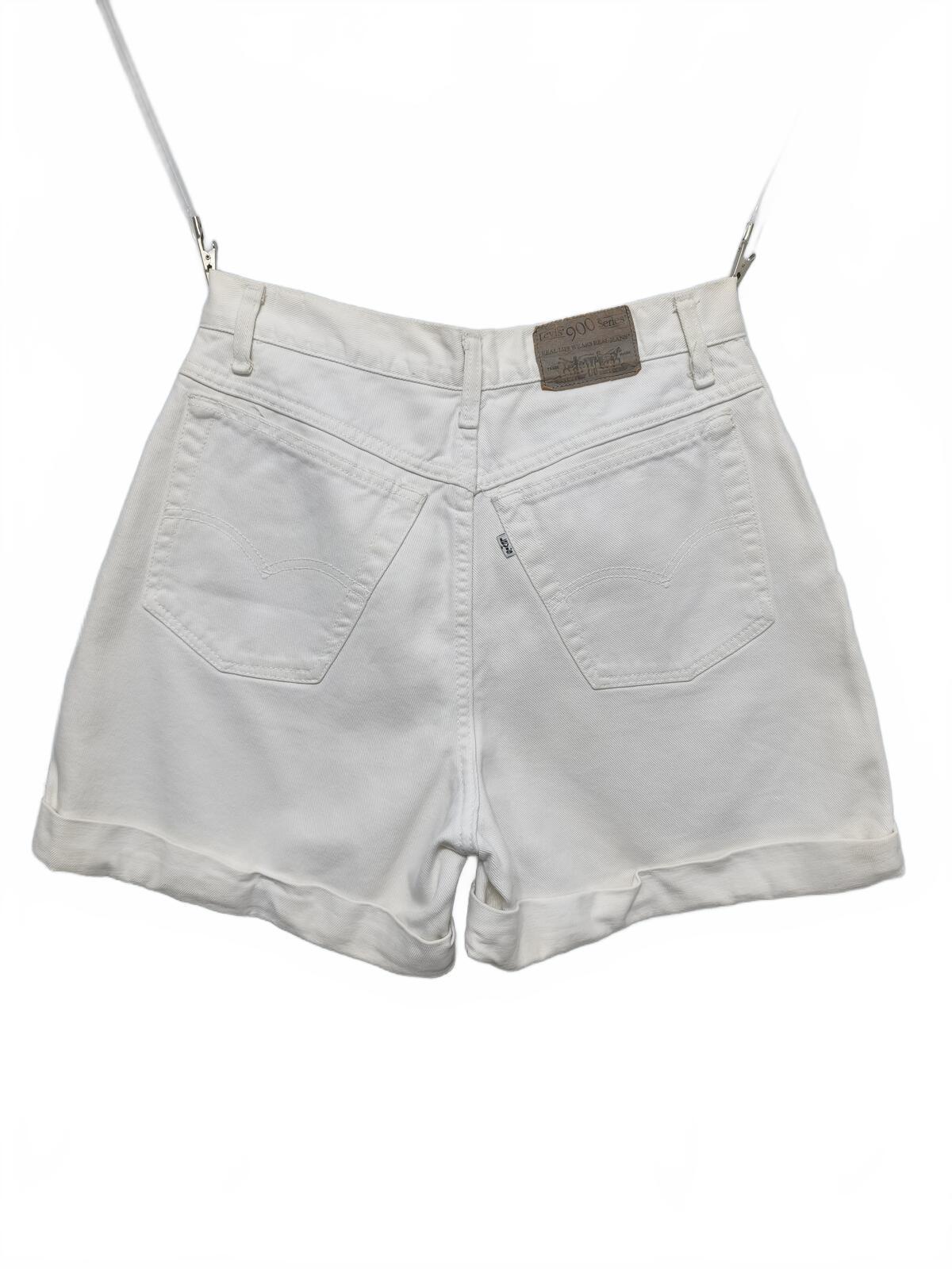 Vintage Levis 900 Series White Denim Shorts W26 High Waist Mom 90s Y2K Indie Retro