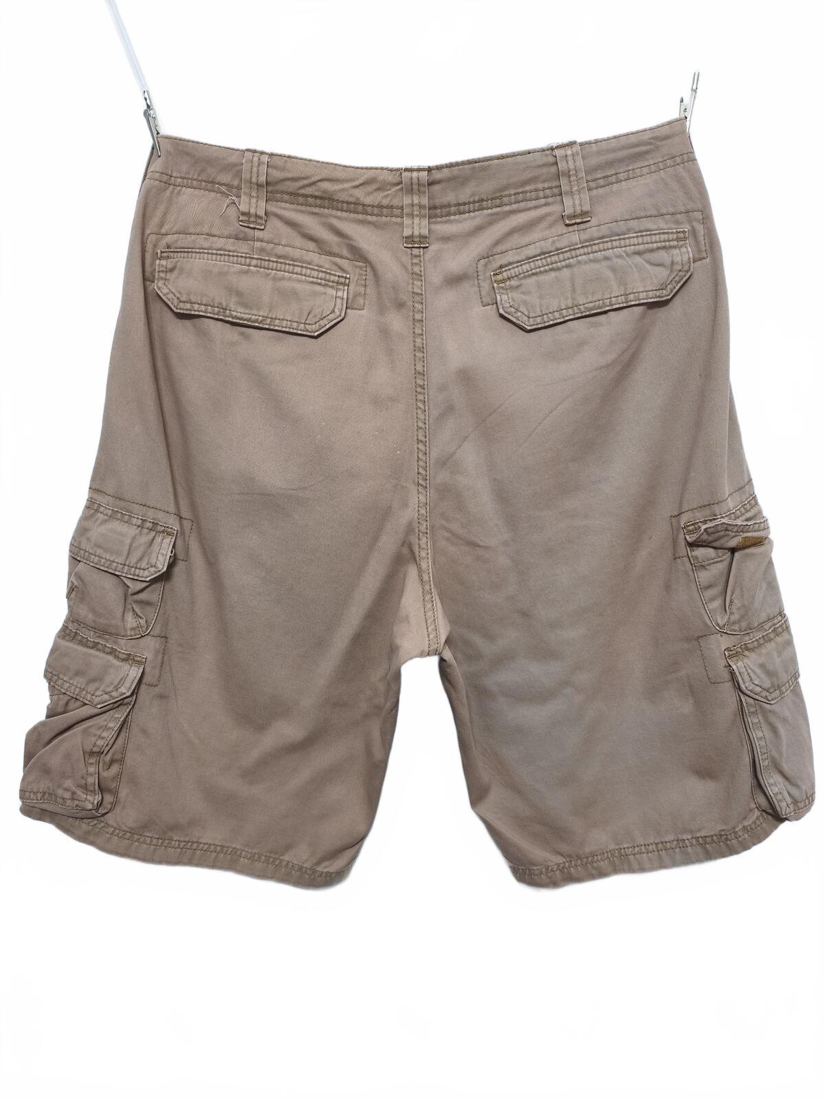 Vintage Lee Dungarees Tan Beige Cargo Utility Shorts 90s Skater Workwear W34