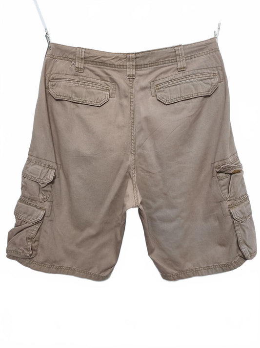 Vintage Lee Dungarees Tan Beige Cargo Utility Shorts 90s Skater Workwear W34
