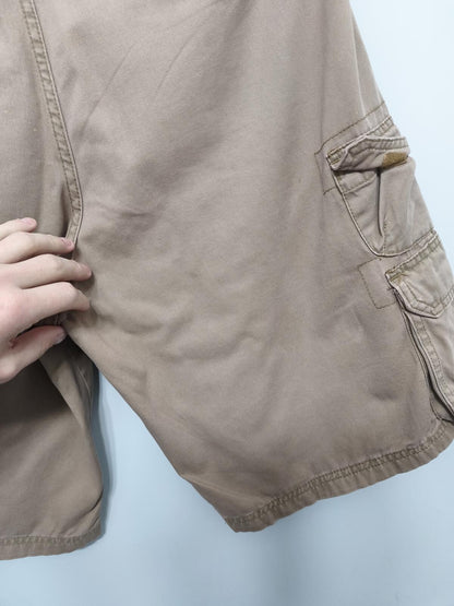 Vintage Lee Dungarees Tan Beige Cargo Utility Shorts 90s Skater Workwear W34